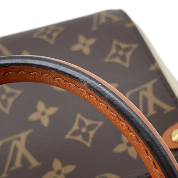 LOUIS VUITTON Fold tote Size PM Monogram/Calf Leather Cerise/Cream/Brown M45389 - Picture 8 of 16